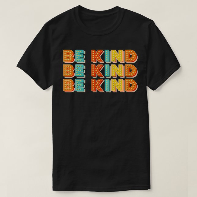Womens Be Kind Letter Print in Lights VNeck  T-Shirt (Design vorne)