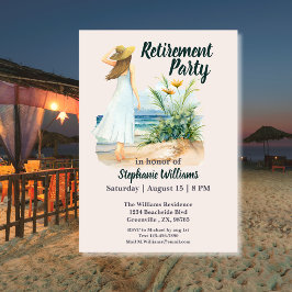 Womens Beach and Blume Themed Retirement Party Einladung