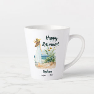 Womens Beach and Blume Themed Retirement Party Milchtasse