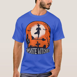 Womens Beängstigend Halloween Design Besen namaste T-Shirt