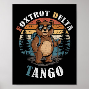 Womens Bear Foxtrots Deltas Tangos Funny Bear V-ne Poster