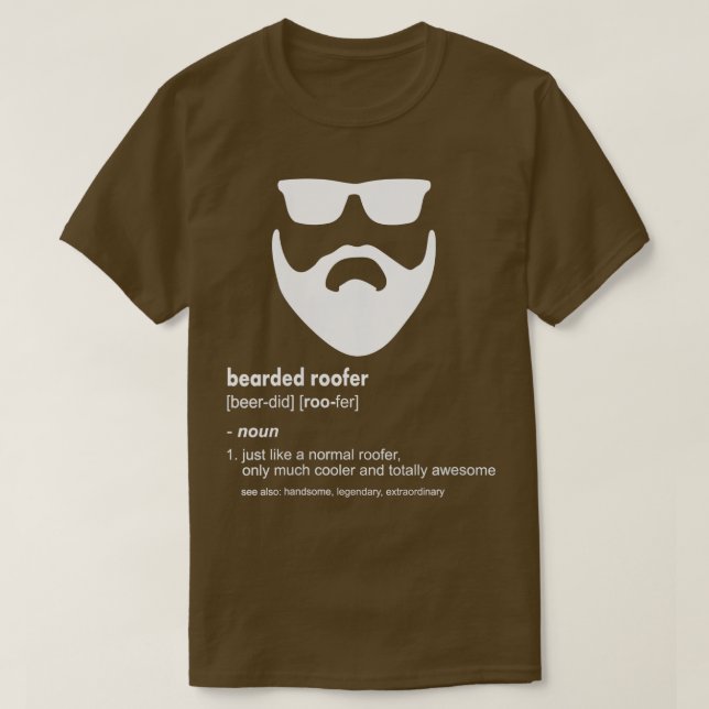 Womens Bearded Roofer Funny Beard Dachdecke VNeck T-Shirt (Design vorne)