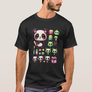 Womens Beauty Panda Bear Girl MUA Beautician Teddy T-Shirt