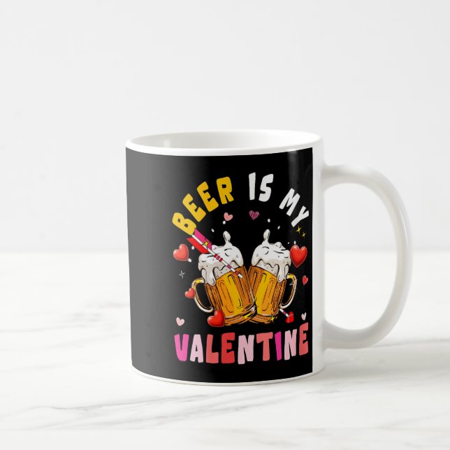 Women's Beer Is My Valentine Hearts Matching Drink Kaffeetasse (Rechts)