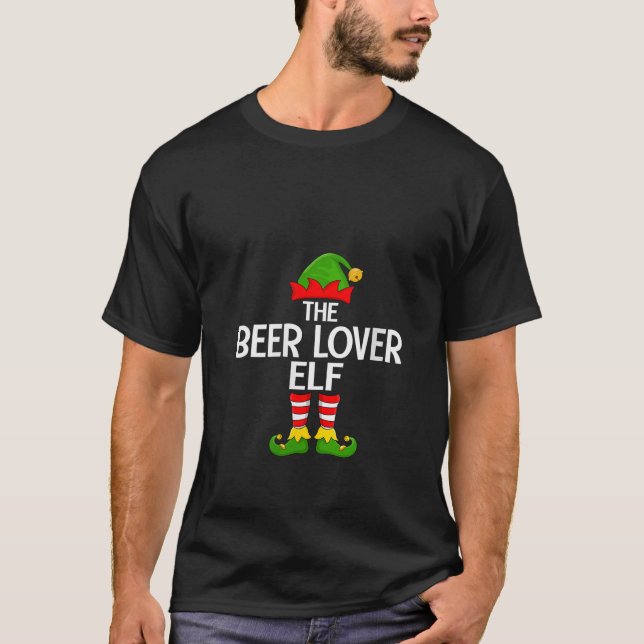 Womens Beer Lover Elf Xmas Matching Family Elf Squ T-Shirt (Vorderseite)