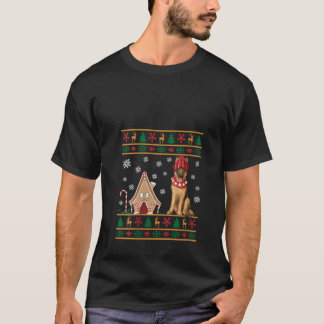 Womens Belgian Malinois Christmas Ugly Sweater San T-Shirt