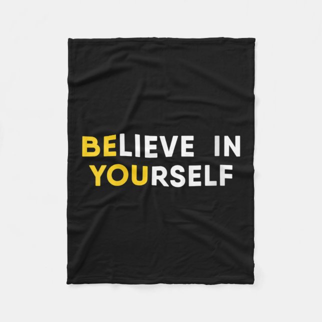 Womens Believe In Yourself Motivation Quote V-neck Fleecedecke (Vorderseite)