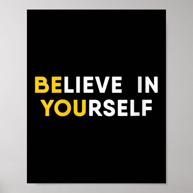 Womens Believe In Yourself Motivation Quote V-neck Poster (Vorne)