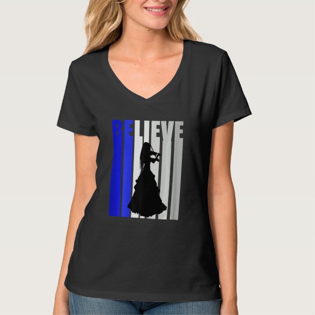 Womens Believe Violin Life Inspiring Violinist Mus T-Shirt (Vorderseite)
