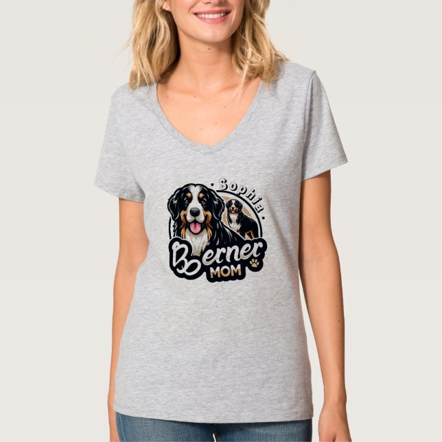 Womens Berner Mama - Bernese Mountain Dog Mama Ges T-Shirt (Vorderseite)