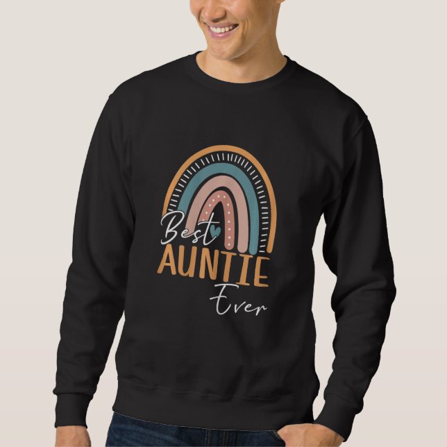 Womens Best Auntie Ever Boho Rainbow Family Matchi Sweatshirt (Vorderseite)