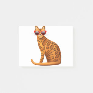 Womens Best Bengalisch Cat Summer Cool Red Sonnenb Post-it Klebezettel
