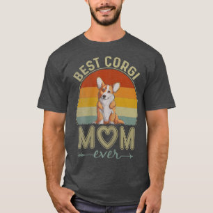 Womens Best Corgi Dog Mom Ever Retro Design Cute M T-Shirt