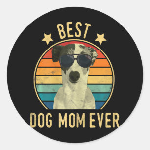 Womens Best Dog Mom Ever Italian Greyhound Mors Runder Aufkleber