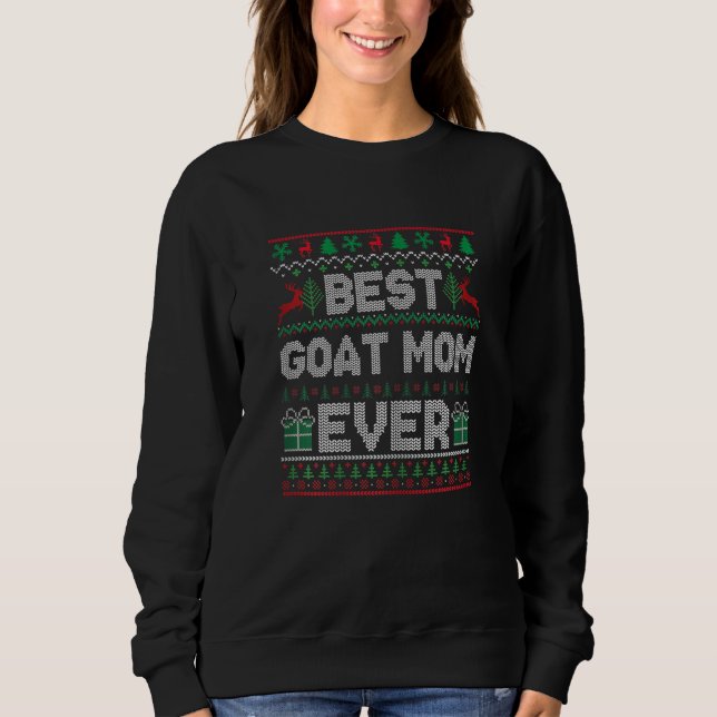 Womens Best Goat Mom Ever Christmas Pajamas Matchi Sweatshirt (Vorderseite)