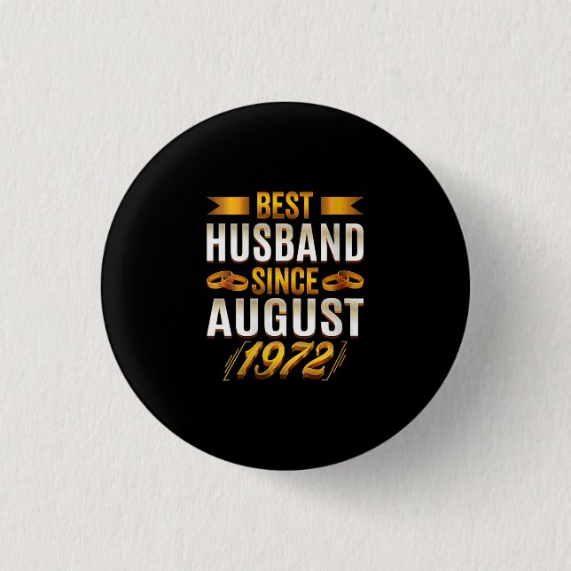 Womens Best Husband Seit August 1972 - Funny 48. Button (Vorderseite)