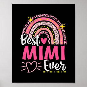 Womens Best Mimi Ever Leopard Rainbow New Grandma Poster