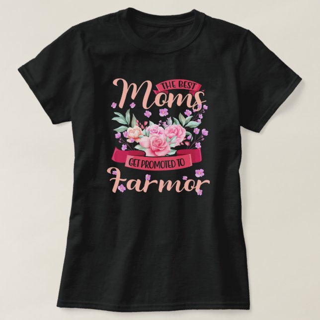 Womens Best Moms Promoted Farmor Grandma Mothers T-Shirt (Design vorne)