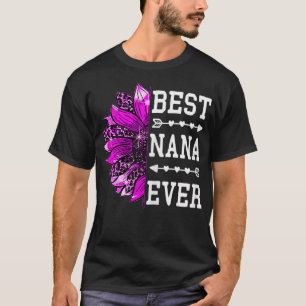 Womens Best Nana Ever  Muttertags Sonnenblume Leop T-Shirt