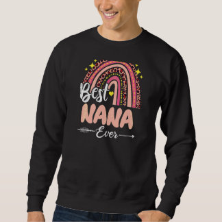 Womens Best Nana Ever Rainbow Leopard Pläd Mother Sweatshirt