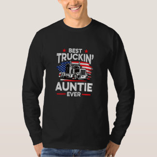 Womens Best Truckin' Auntie Ever Americian Trucke T-Shirt