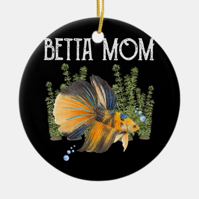 Womens Betta Fish Betta Mama Niedliches Haustier B Keramik Ornament (Vorne)