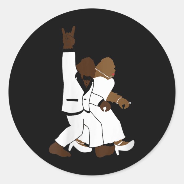 Womens Bigfoot Rock'n'Roll New Wedding Gift F Runder Aufkleber (Vorderseite)