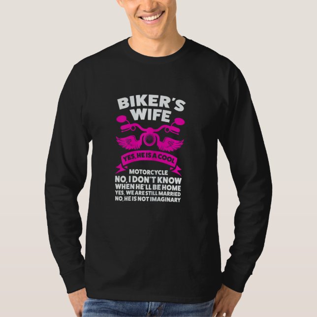 Womens Biker's Wife Yes  He Is A Cool Motorcycle M T-Shirt (Vorderseite)