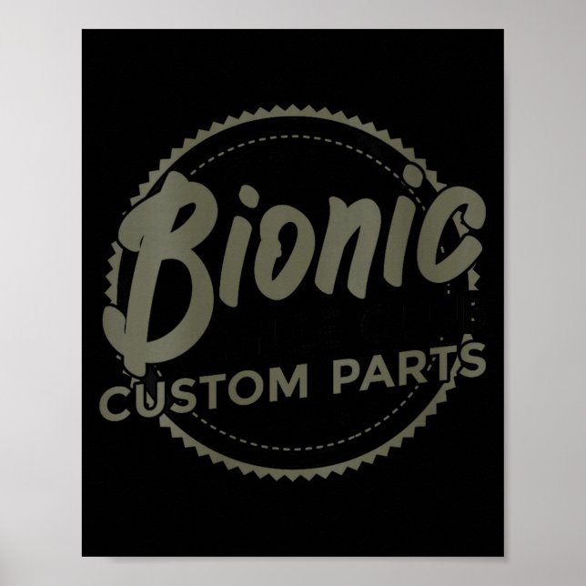 Womens Bionic Knee Club Parts Funny Knee Replaceme Poster (Vorne)