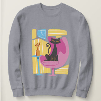 Women's Black Cat Abstract Sweatshirt