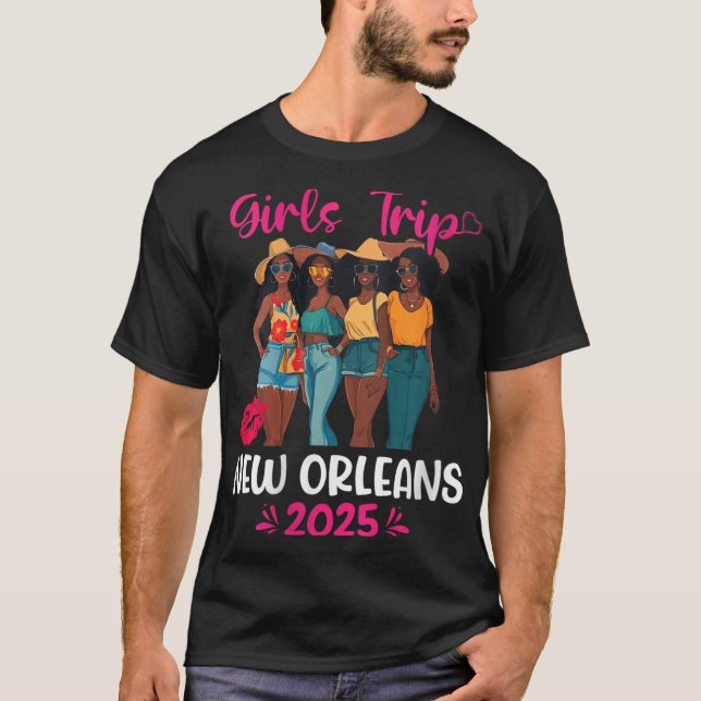 Womens Black Girls Trip New Orleans 2025 Vacation  T-Shirt (Vorderseite)
