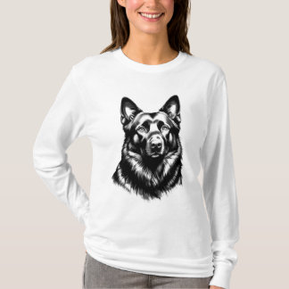 Women's Black GSD Long Sleeve White Tee
