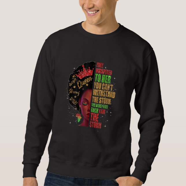 Womens Black History Month Afro Melanin Queen Afri Sweatshirt (Vorderseite)