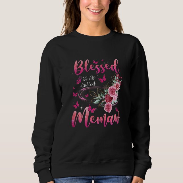 Womens Blessed To Be Called Memaw Cute Girls Women Sweatshirt (Vorderseite)