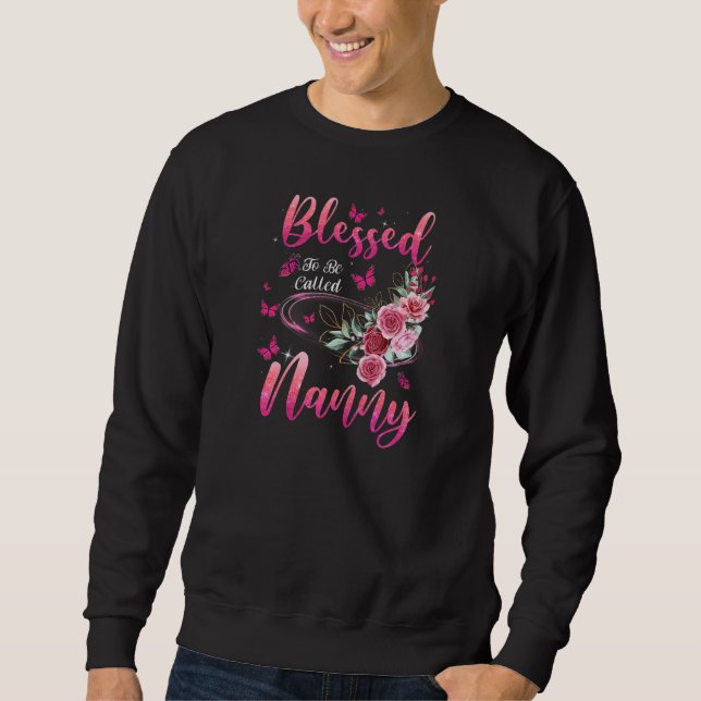 Womens Blessed To Be Called Nanny Cute Girls Women Sweatshirt (Vorderseite)