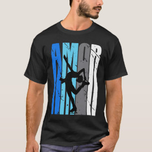 Womens Blue Amor Ice Skaten Season Fan Girl Colle T-Shirt