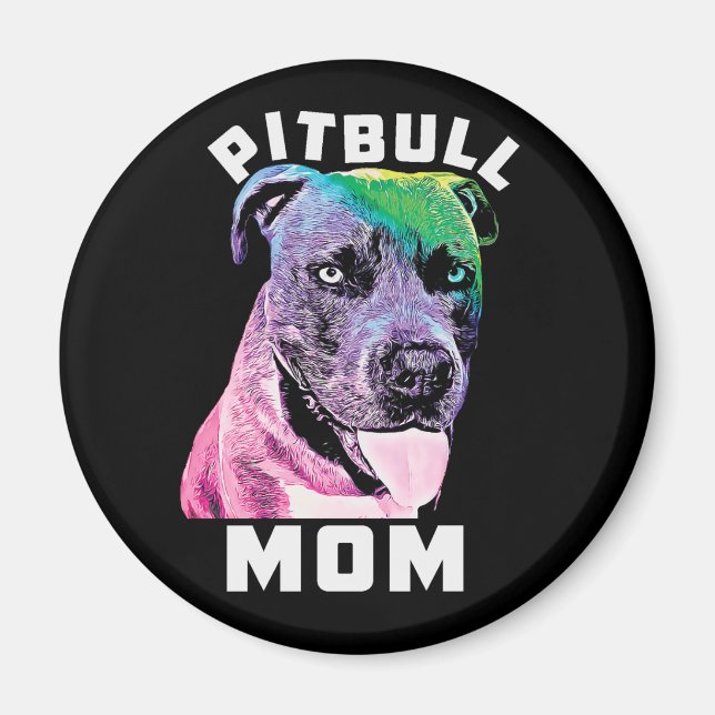 Womens Blue Nose Pitbull Mama Pop Art Style Cool Magnet (Vorne)