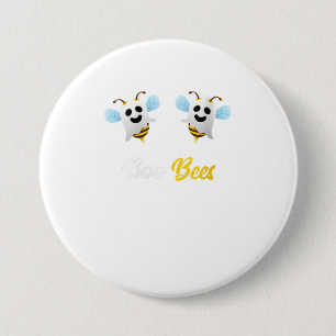 Womens Boo Bees Funny Ghost Boobees Hallowee Button