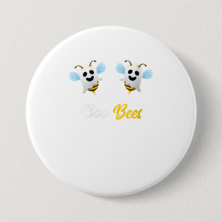 Womens Boo Bees Funny Ghost Boobees Hallowee Button