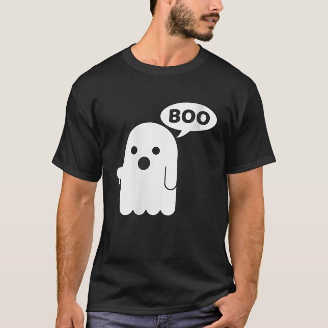 Womens-Boo-Geist hält sich lustig VNeck T-Shirt (Vorderseite)