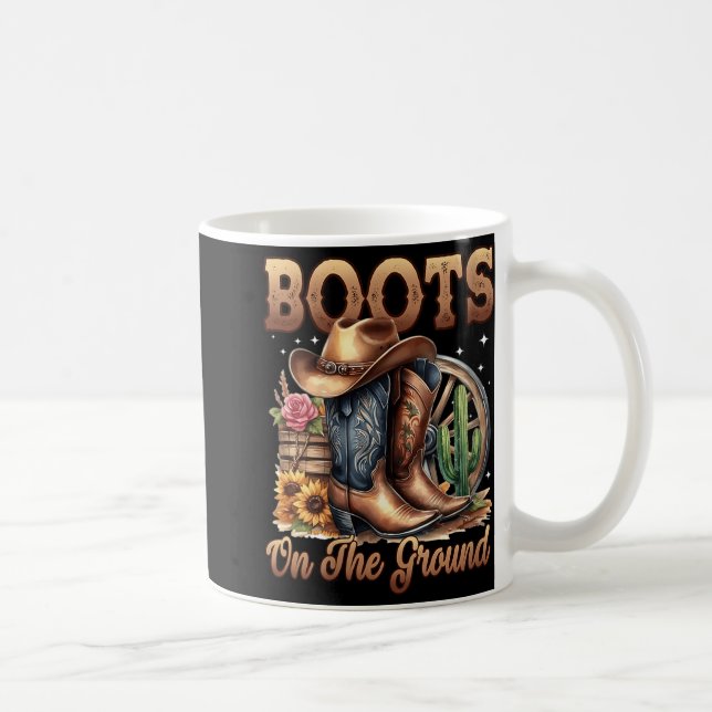 Womens Boot Cowboy Western Cowgirl Linedance V-nec Kaffeetasse (Rechts)