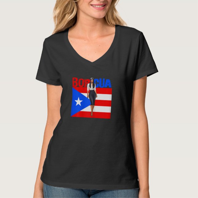 Womens Boricua Roots Puerto Rico Pride PR Souvenir T-Shirt (Vorderseite)