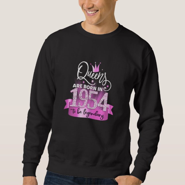 Womens Born In 1954 I Elegant Pink Black Party Out Sweatshirt (Vorderseite)