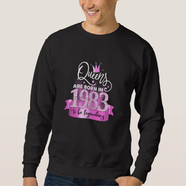 Womens Born In 1983 I Elegant Pink Black Party Out Sweatshirt (Vorderseite)