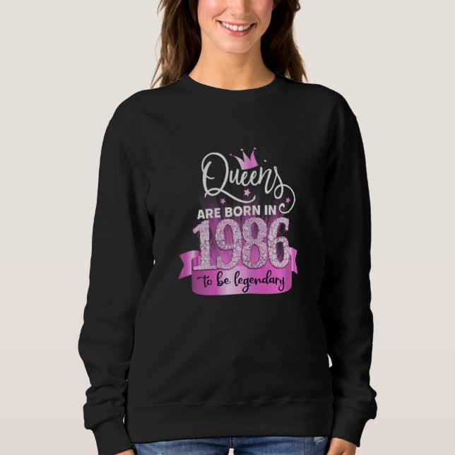 Womens Born In 1986 I Elegant Pink Black Party Out Sweatshirt (Vorderseite)