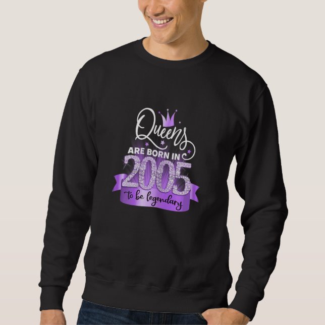 Womens Born In 2005 I Elegant Purple Black Party O Sweatshirt (Vorderseite)