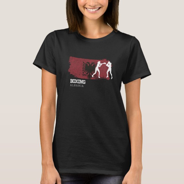 Womens Boxing Albania Combat Sports Fighter Boxing T-Shirt (Vorderseite)