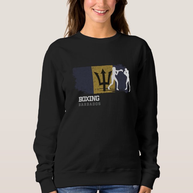 Womens Boxing Barbados Combat Sports Fighter Boxin Sweatshirt (Vorderseite)