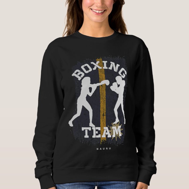Womens Boxing Nauru Combat Sports Fighter Boxing Sweatshirt (Vorderseite)