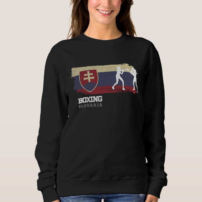 Womens Boxing Slovakia Combat Sports Fighter Boxin Sweatshirt (Vorderseite)